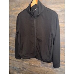 Ebb & Flow Womens Black Full Zip Mock Neck Athletic Jacket Size L 8287MM